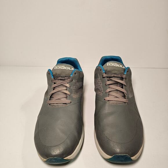 Skechers Mens Go Golf Shoes Water Resistant Charcoal Gray Blue Spikeless Size 10 - Picture 3 of 16